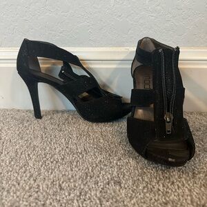 Moda Glitter Black Women's Heels